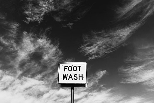 脚,洗,标识,路边,休息,停止