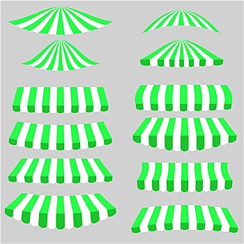 绿色,白色,帐篷