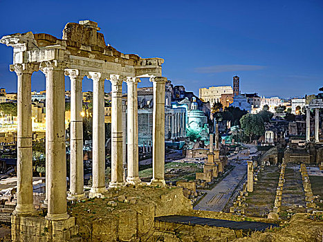 古罗马广场,晚上,罗马
