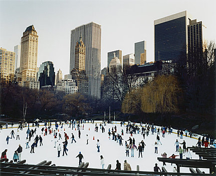 滑冰,中央公园,纽约