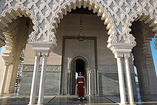 老,制服,陵墓,穆罕默德,世界遗产,拉巴特,省,摩洛哥,非洲