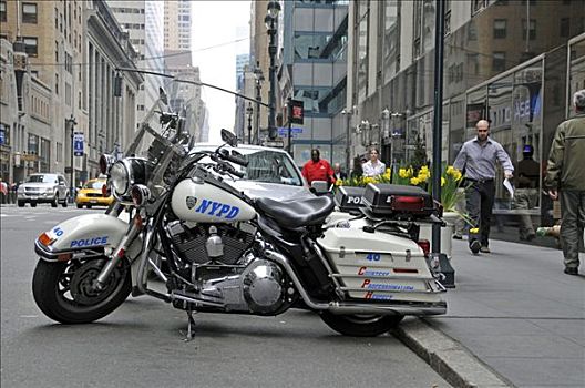 哈雷摩托,警察,摩托车,曼哈顿,纽约,美国