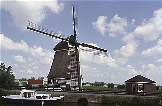 仰视,风车,荷兰