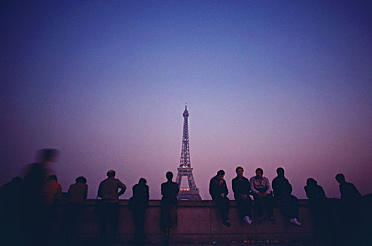 游客,看,塔,观测点,埃菲尔铁塔,巴黎,法兰西岛,法国