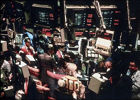 纽约股票交易所,风景,2000年,电脑制图