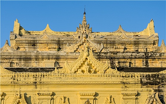 缅甸,雕塑,特写,寺院