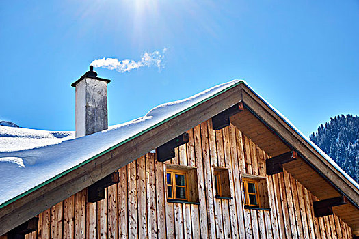 阿尔卑斯小屋,冬天