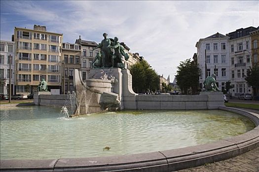 喷泉,安特卫普,比利时