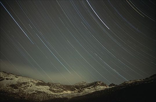 夜空,星迹,陶安,卡林西亚,奥地利
