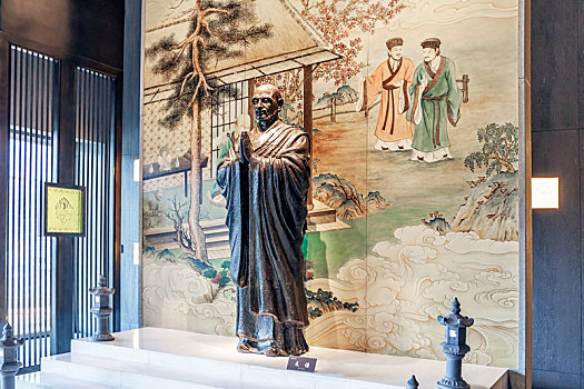 古代僧人文谦塑像,南京市大报恩寺遗址公园