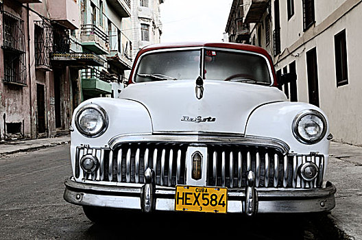 白色,老爷车,哈瓦那,古巴,北美