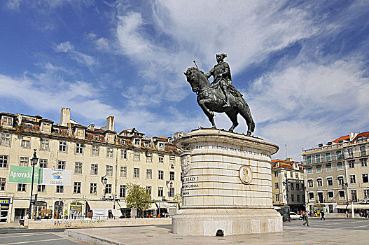 葡萄牙,里斯本,广场,纪念建筑,约翰王