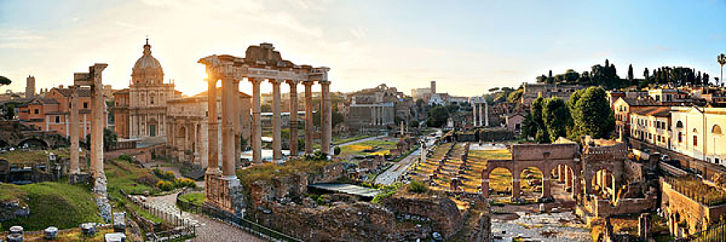 罗马,古罗马广场,日出,遗址,古建筑,意大利