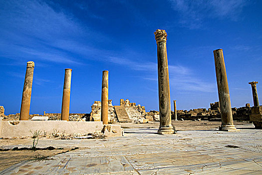 利比亚,地区,萨布拉塔,庙宇,约会,背影,二世纪