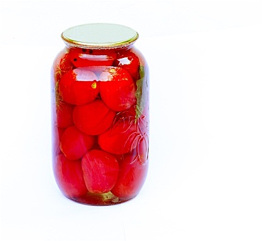 罐头,西红柿,大,玻璃,罐,白色背景,背景