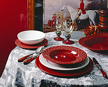 桌子,陶瓷,餐具,阿尔萨斯,法国