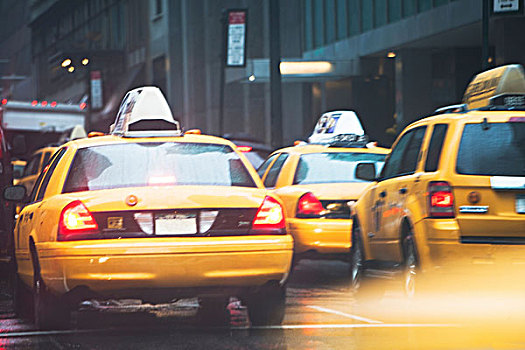 黄色,出租车,纽约,美国