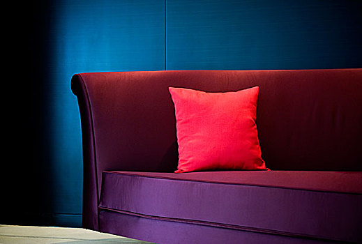 红色,装饰,枕头,现代,沙发