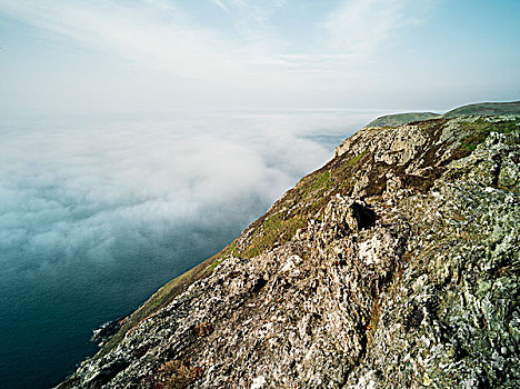 海洋,雾气,北威尔士