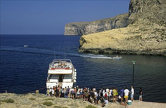 游客,乘坐,湾,岛屿,马耳他