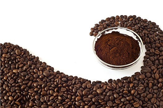 咖啡豆,地面,咖啡