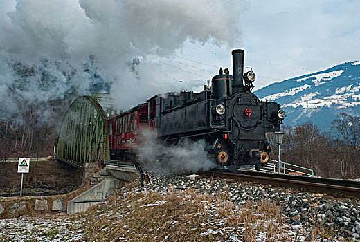 怀旧,蒸汽,旅游,魅力,区域列车,提洛尔,奥地利,欧洲