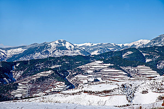 云南东川雪后,锦绣园,红土地