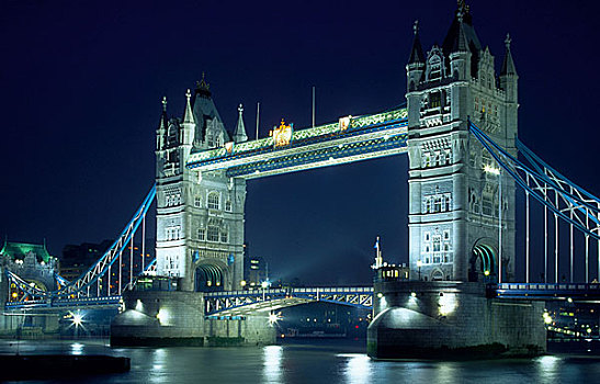 英格兰,伦敦,晚间,桥