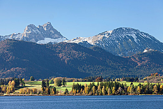 风景,上方,阿尔卑斯山,上巴伐利亚,德国