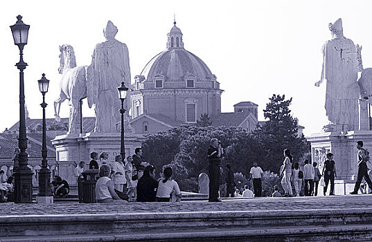 罗马,广场,坎皮多利奥,黑白