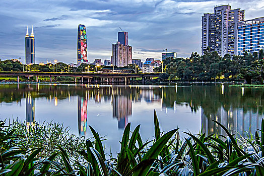 深圳洪湖公园城市夜景