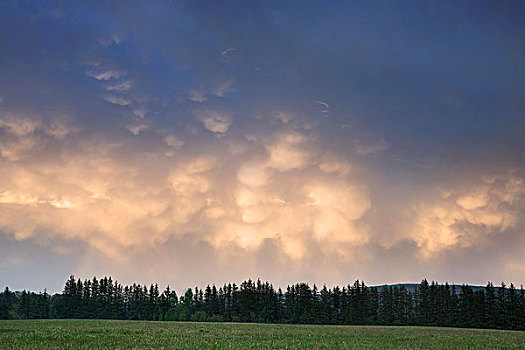 云,风暴,日落,桑德贝,安大略省,加拿大