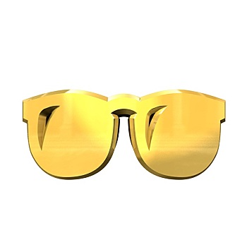 3d眼镜,金色