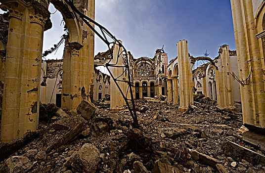 haiti,port,au,prince,our,lady,of,the,assumption,cathedral,destroyed,and,in,ruin,after,earthquake