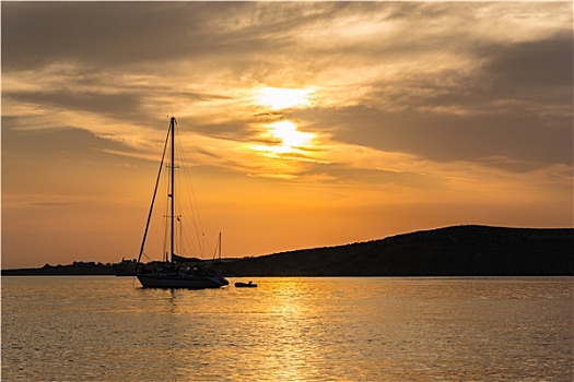 日落,帕罗斯岛,希腊