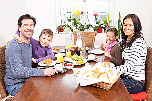 家庭,吃饭,早餐,桌子