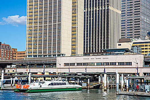 环形码头,渡轮,火车站,悉尼,市中心