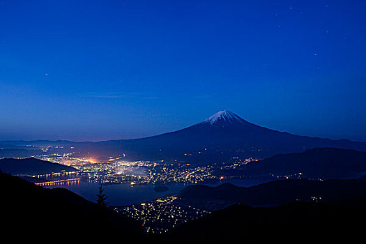 富士山,夜晚