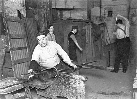 工作,玻璃工厂,伦敦,早,20世纪,艺术家,未知