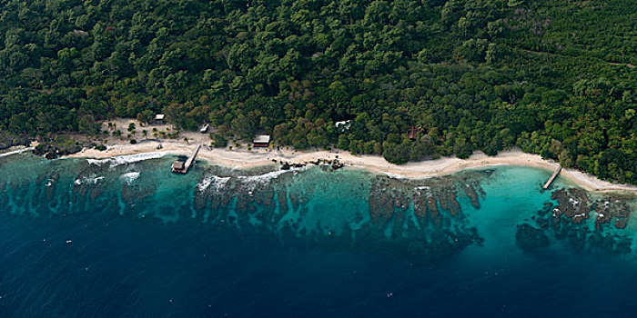 航拍,海岸,海湾群岛,洪都拉斯