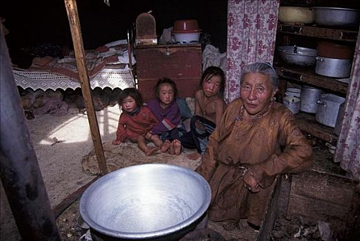 老太太,蒙古,亚洲