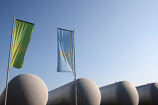 广告,旗帜,天然气,油罐,巴登符腾堡,德国,欧洲