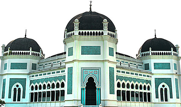 大清真寺,隔绝,白色背景,背景