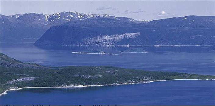 海洋,峡湾,山峦,挪威北部,斯堪的纳维亚,欧洲