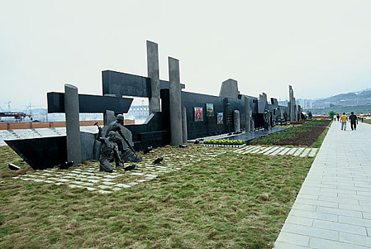 长江三峡三峡大坝截流纪念园抽象雕塑群