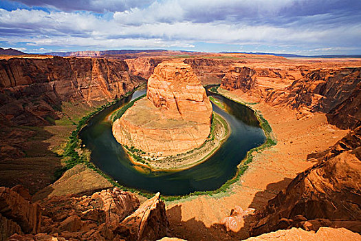 美国,亚利桑那,风景,马掌,弯曲,科罗拉多河,靠近,页岩