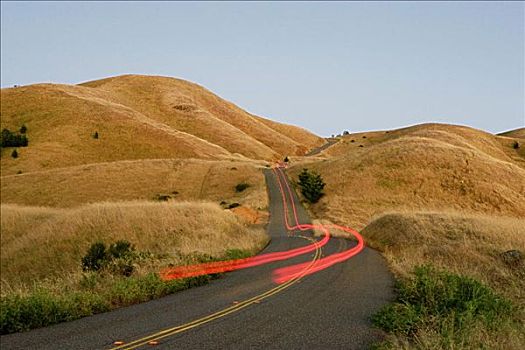 俯拍,公路,荒野