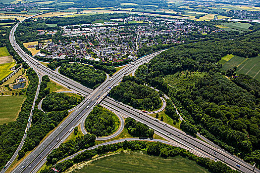 高速公路,交叉,远眺,地区,北莱茵威斯特伐利亚,德国,欧洲