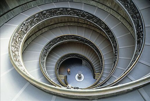 博物馆,梵蒂冈,螺旋楼梯,罗马,意大利,欧洲