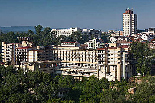 保加利亚,中心,山,大特尔诺沃,新城,俯视图